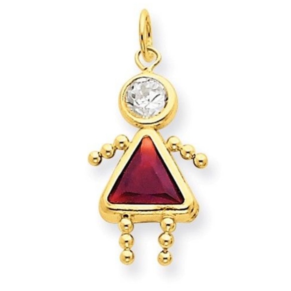 Jewelry - Birthstone Babies Girl Charm January 10K Gold